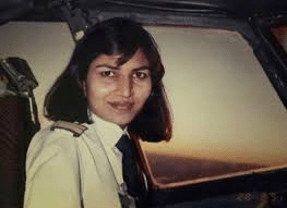 Nivedita Bhasin, youngest female captain, in the cockpit