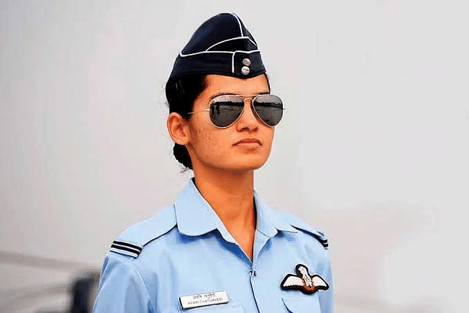 Avani Chaturvedi, India's first female fighter pilot, in IAF uniform