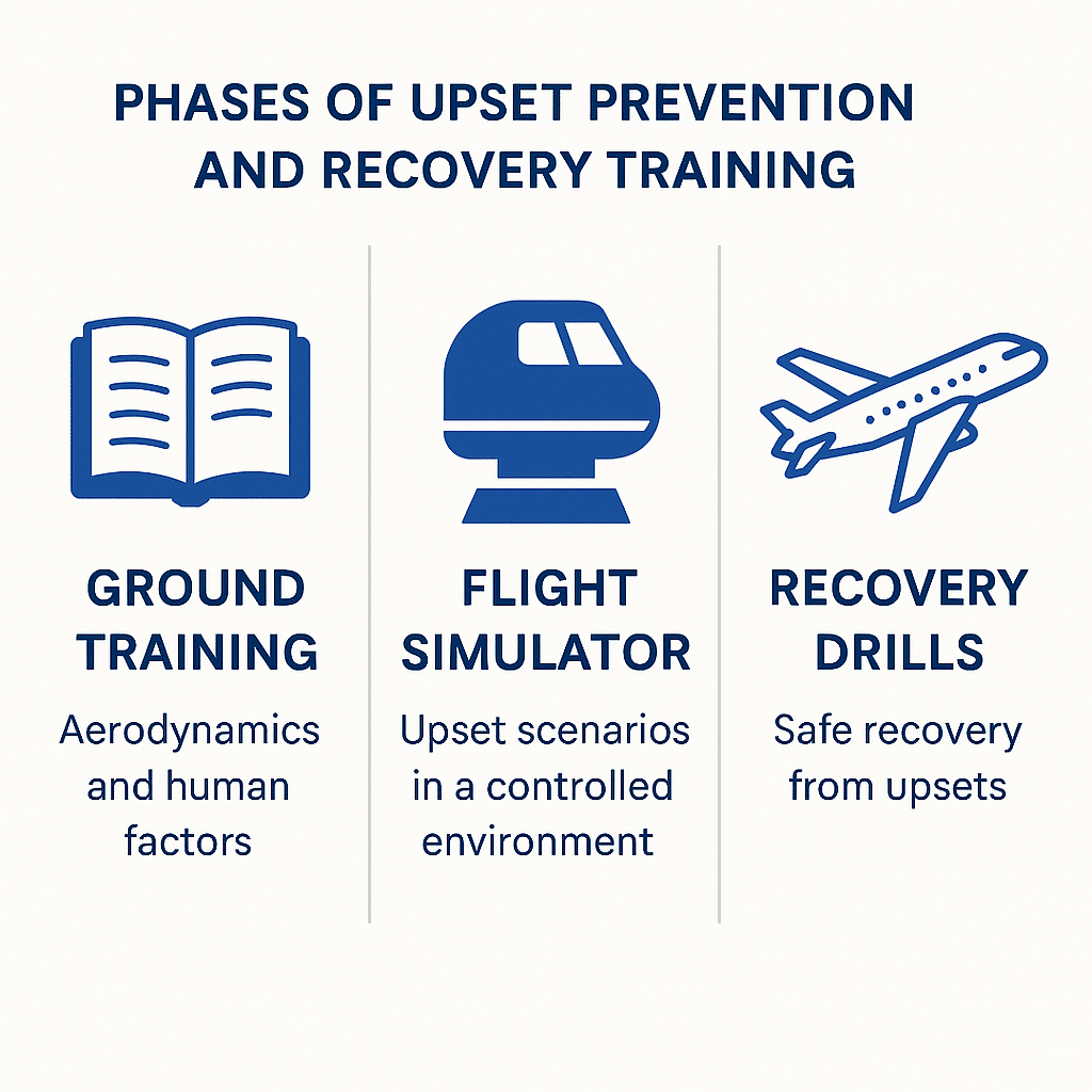 Illustration showing the three stages of UPRT for CPL cadets