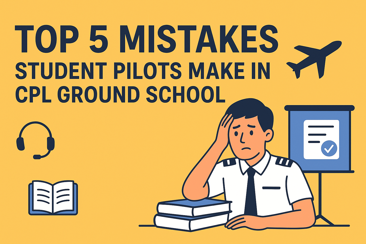 Top 5 Mistakes Student Pilots Make in CPL Ground School Blog Cover Image